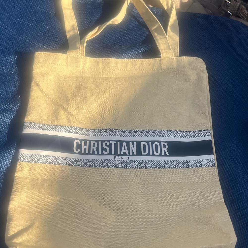 Christian Dior Yellow Tote Bag